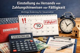 Foto: Hinweis Vorauszahlungen